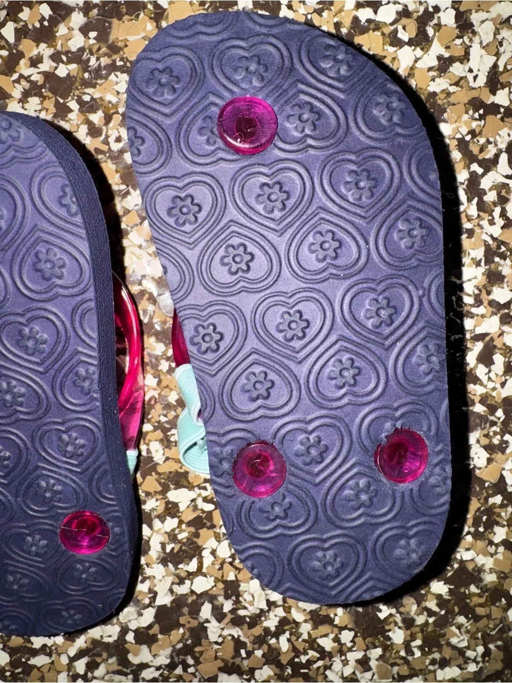 Toddler Girls Flip Flop Sandal Lot Size 6/7 & 7/8 Minnie Unicorn Hearts Zebra
